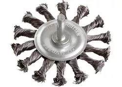 Extol Craft 17039 Okružný vrkočový kartáč so stopkou, oceľový drôt 0,5mm, 75mm, stopka pr.6mm