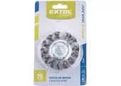 Extol Craft 17039 Okružný vrkočový kartáč so stopkou, oceľový drôt 0,5mm, 75mm, stopka pr.6mm