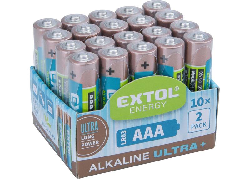 Extol Energy 42012 Batéria alkalická 20ks, 1,5V, typ AAA