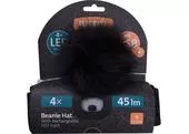 Extol Light 43196 Čiapka čierna/trblietavá s čelovým svetlom, LED 4x45lm, 300mAh Li-ion