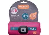 Extol Light 43197 Čiapka sivá/ružová, obojstranná s čelovým svetlom, LED 4x45lm, 300mAh Li-ion
