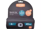 Extol Light 43199 Čiapka čierna s čelovým svetlom, 4xLED (4x45lm), 300mAh Li-ion