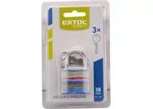 Extol Craft 77021 Zámok vysací liatinový farebný 38mm, 3 kľúče