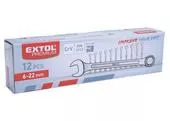 Extol Premium 6333 Kľúče očko-vidlicové Cr-V, 12-dielna sada, 6-22mm