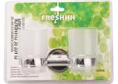 Freshhh 830409 Pohárik na zubné kefky dvojitý, 180x90x95mm