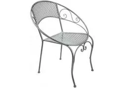 DEMA 94100D Záhradná stolička kovová Provence, sivá