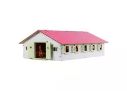DEMA 12434D Kids Globe Stajňa pre kone s 9 boxmi a ružovou strechou 1:32
