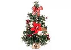 MagicHome Vianoce Stromček ozdobený, červený, 40 cm