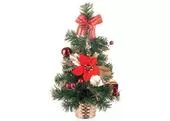 MagicHome Vianoce Stromček ozdobený, červený, 30 cm
