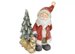 MagicHome 8090955 Dekorácia Vianoce, Santa s veveričkou a stromčekom, 1 LED