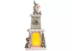 MagicHome 8090952 Dekorácia Vianoce, Santa v komíne, krb, 9 LED