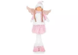 MagicHome 8091219 Postavička Vianoce, Anjelik s ružovou sukňou