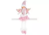 MagicHome 8091220 Postavička Vianoce, Anjelik s ružovou krátkou sukňou