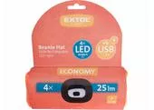 Extol Light 43455 Čiapka oranžová s čelovým svetlom, LED 4x25lm, 250mAh Li-ion, nabíjanie cez USB