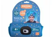 Extol Light 43459 Čiapka modrá detská s čelovým svetlom, LED 4x25lm, 250mAh Li-ion, nabíjanie cez USB