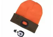 Extol Light 43460 Čiapka oranžová/kaki zelená s čelovým svetlom, obojstranná, LED 4x45lm, 300mAh Li-ion, nabíjanie cez USB