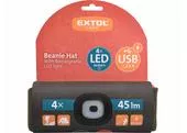 Extol Light 43460 Čiapka oranžová/kaki zelená s čelovým svetlom, obojstranná, LED 4x45lm, 300mAh Li-ion, nabíjanie cez USB