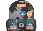 Extol Light 43464 Čiapka maskáčová s čelovým svetlom, LED 4x45lm, 300mAh Li-ion, nabíjanie cez USB