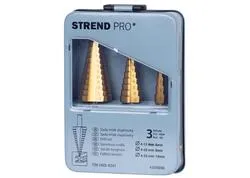 Strend Pro SS421 Sada vrtákov stupňovitý, rovný, do kovu 4-12, 4-20, 4-32 mm, TiN, HSS 4241