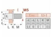 Fortum 4770674 Skrutky nitovacie pozinkované, M4x12mm, 50ks