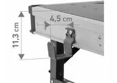 Fortum 4759990 Stôl pracovný skladací, max. 450kg, 845x598x735-885mm, fixačné otvory