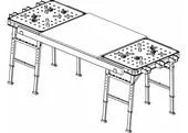 Fortum 4759990 Stôl pracovný skladací, max. 450kg, 845x598x735-885mm, fixačné otvory