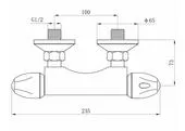 Vittoria 72024 Batéria sprchová termostatická, 100mm, lesklý chróm, 100mm, keramický ventil, mosadz
