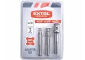 Extol Premium 8819695 Adaptér pre nástrčné hlavice, 3ks, SDS-plus na 1/4"-3/8"-1/2", CrV