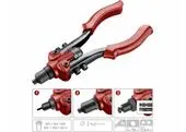 Fortum 4770638 Kliešte nitovacie a vysekávacie 3v1, nity 2,4-6,4mm, matice M3-M10