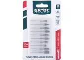 Extol Industrial 8703810 Sada karbidových fréz, 10ks, ø6mm, stopka ø3mm, celková dĺžka 50mm