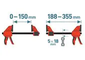 EXTOL PREMIUM 8815221 Svorka a rozpera rýchloupínacia, 150mm, 115kg