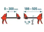 EXTOL PREMIUM 8815223 Svorka a rozpera rýchloupínacia, 300mm, 115kg