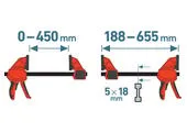 EXTOL PREMIUM 8815224 Svorka a rozpera rýchloupínacia, 450mm, 115kg