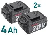 EXTOL INDUSTRIAL 8791846 Brúska uhlová Share20V, 2x 4Ah, 150mm, 40V bezuhlíkový motor