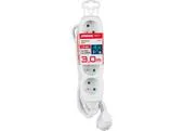 Kábel Strend Pro DG-F804B L-3 m, predlžovací, biely, 4x zásuvka, new edition