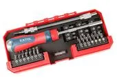 EXTOL PREMIUM 8819157 Skrutkovač račňový s bitmi, 43ks sada