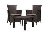 Set terasový Allibert ROSARIO, brown/warm taupe, stôl, 2x kreslo 