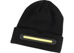 Čiapka Strend Pro beanie, 40x LED, čierna, akrylové vlákna, 750 mAh batéria
