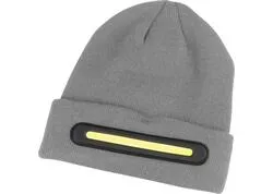 Čiapka Strend Pro beanie, 40x LED, šedá, akrylové vlákna, 750 mAh batéria