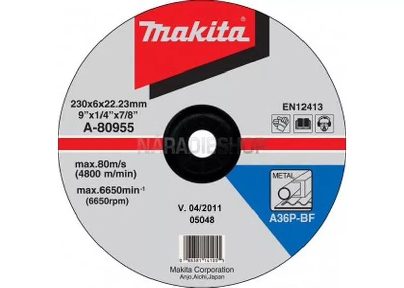 Makita A-80955 Brúsny kotúč na kov Ø230 x 6 x 22 mm