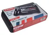 Extol Premium 8818309 Sada nástrčných kľúčov 19-dielna, 1/4", plastový kufor