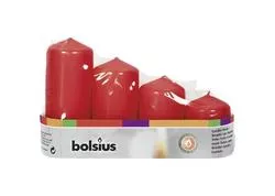 Bolsius Pillar Advent Sviečky červené, 48 mm 60/80/100/120 mm bal. 4 ks
