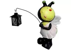 MagicHome Dekorácia Gecco 8620, Včielka s lampášikom, magnesia, 25x23x49 cm