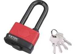 Extol Premium 8857665 Zámok visací vodeodolný poplastovaný predĺžený, 4 kľúče, 65mm